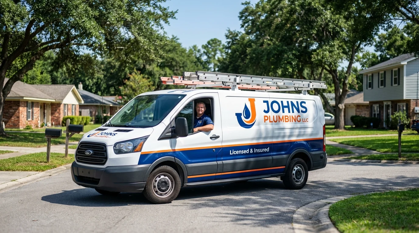 Johns Plumbing LLC service van in Sistersville, WV