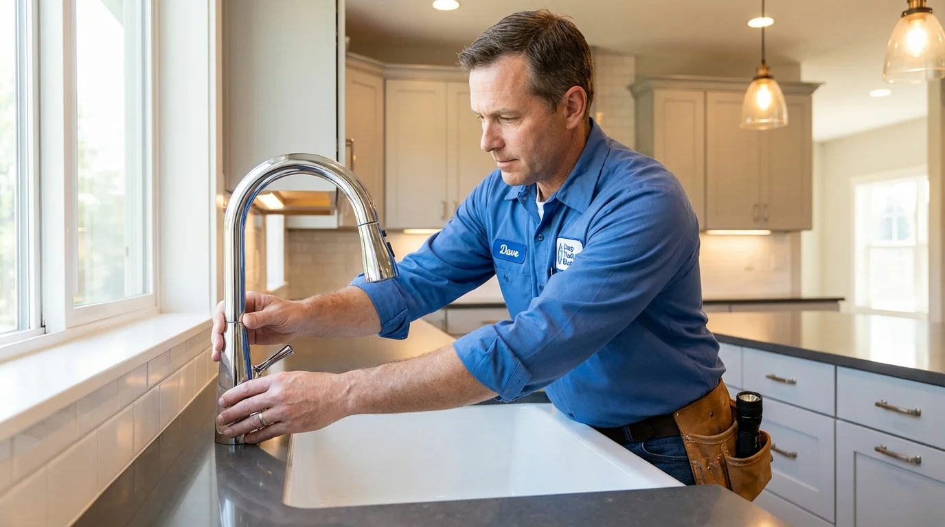 Kitchen faucet installation by Johns Plumbing LLC in Sistersville